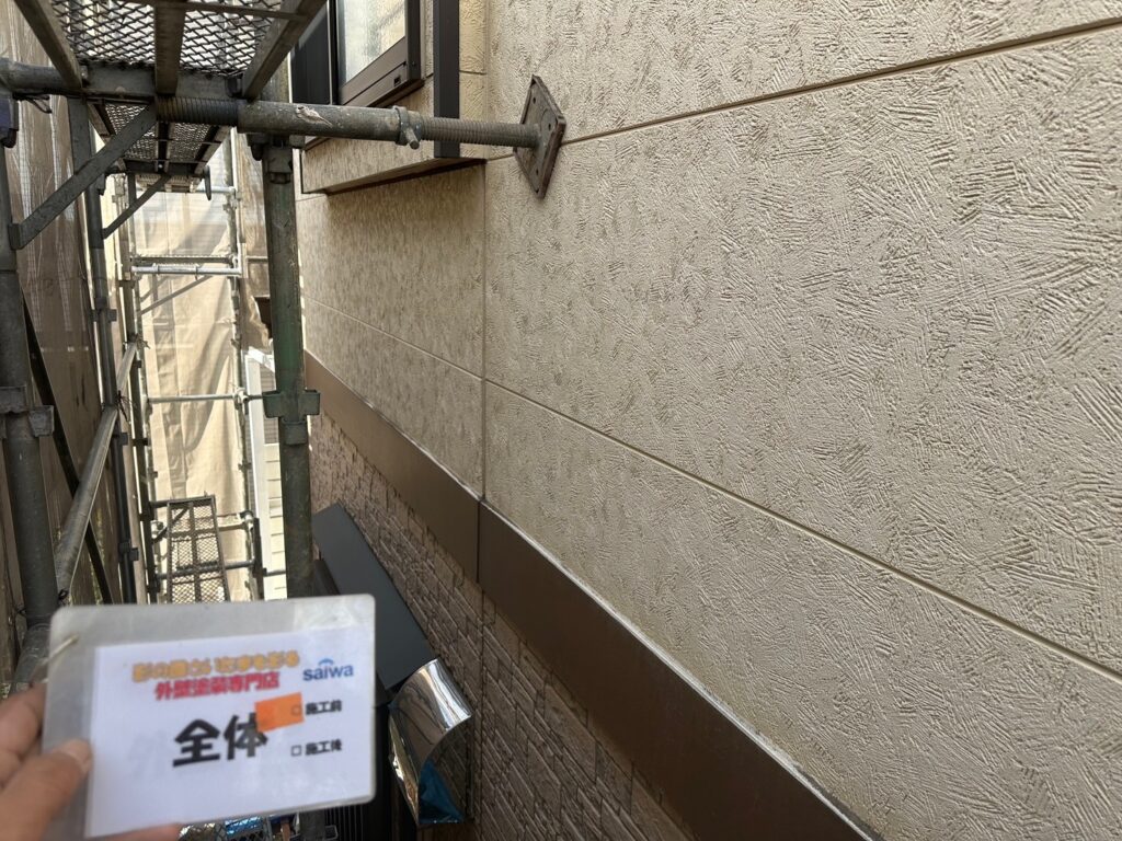 さいたま市 外壁塗装の施工前 色褪せ・汚れが目立つ状態