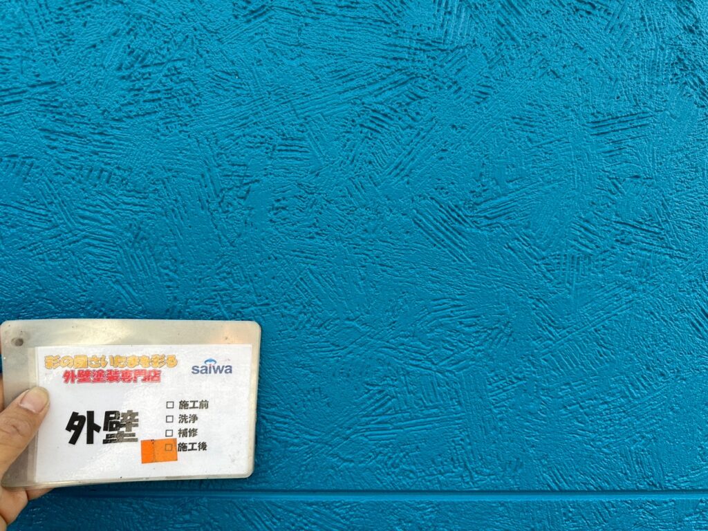 パーフェクトトップで塗装された外壁の施工後状態(ND110・65-40P)