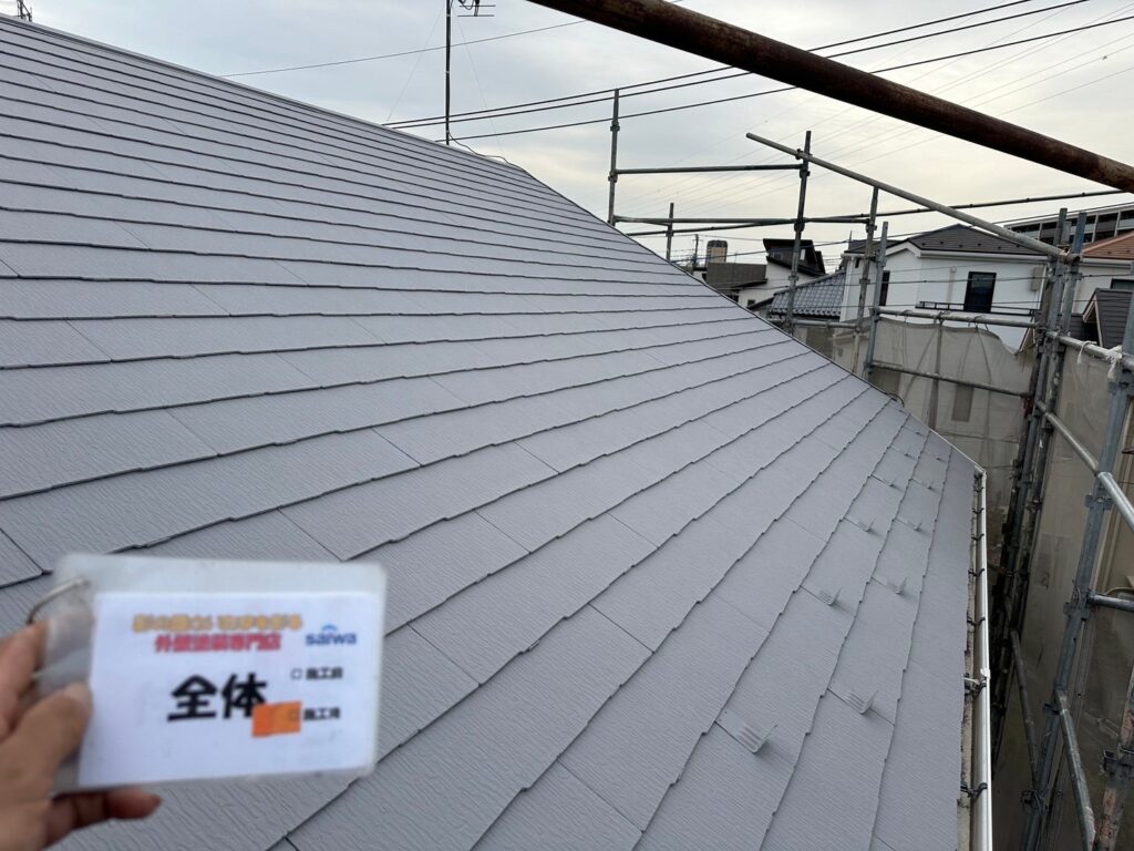 GAINA N-60で仕上げた屋根塗装完了後の写真|断熱・遮熱性に優れた高品質施工事例