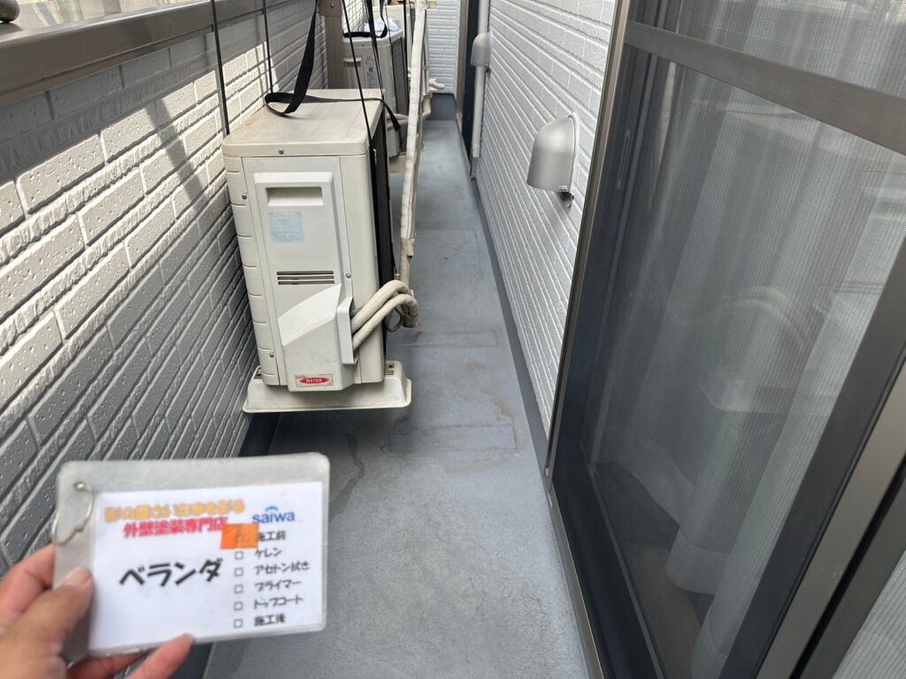 ベランダ施工前写真|さいたま市の防水工事施工事例・雨漏り防止メンテナンス